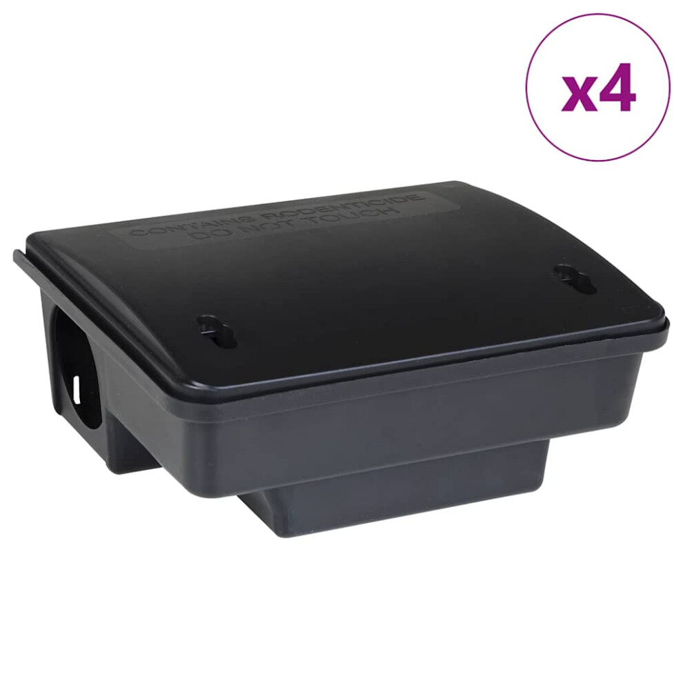 (4 pcs) vidaXL Mouse Traps 6 pcs Black 23x19x9.5 cm rat box mouse bait rat bait box