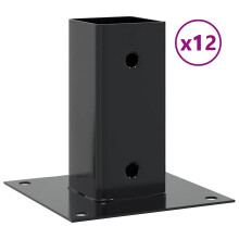 vidaXL Pfostenträger Quadrat 12 Stk. 61x61mm Pulverbeschichteter Stahl