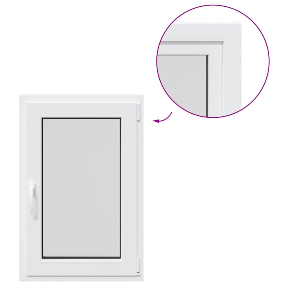 vidaXL Basement Window "RISOR" 60x90 cm Tilt&Turn DIN Right White