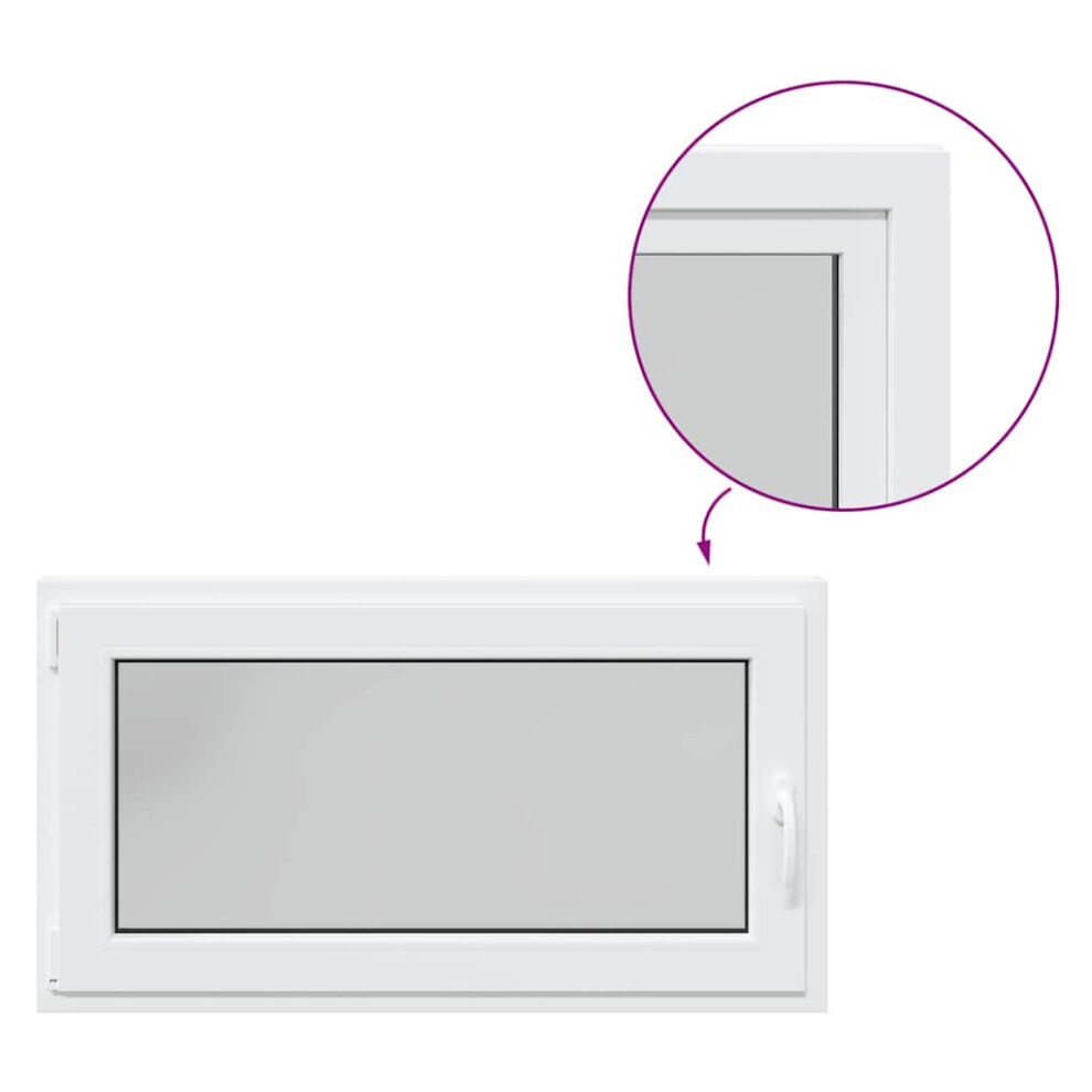 vidaXL Basement Window "RISOR" 110x50 cm Tilt&Turn DIN Left White