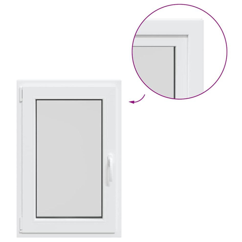 vidaXL Basement Window RISOR 60x80 cm Tilt&Turn DIN Left White egress window
