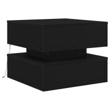(50 cm) vidaXL Coffee Table with LED Lights Black Oak 90x50x40 cm side table