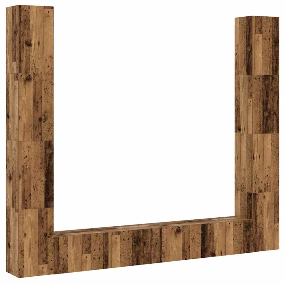 Vidaxl Wall Mounted Tv Cabinets 6 Pcs Old Wood Engineered Wood Tv Stand