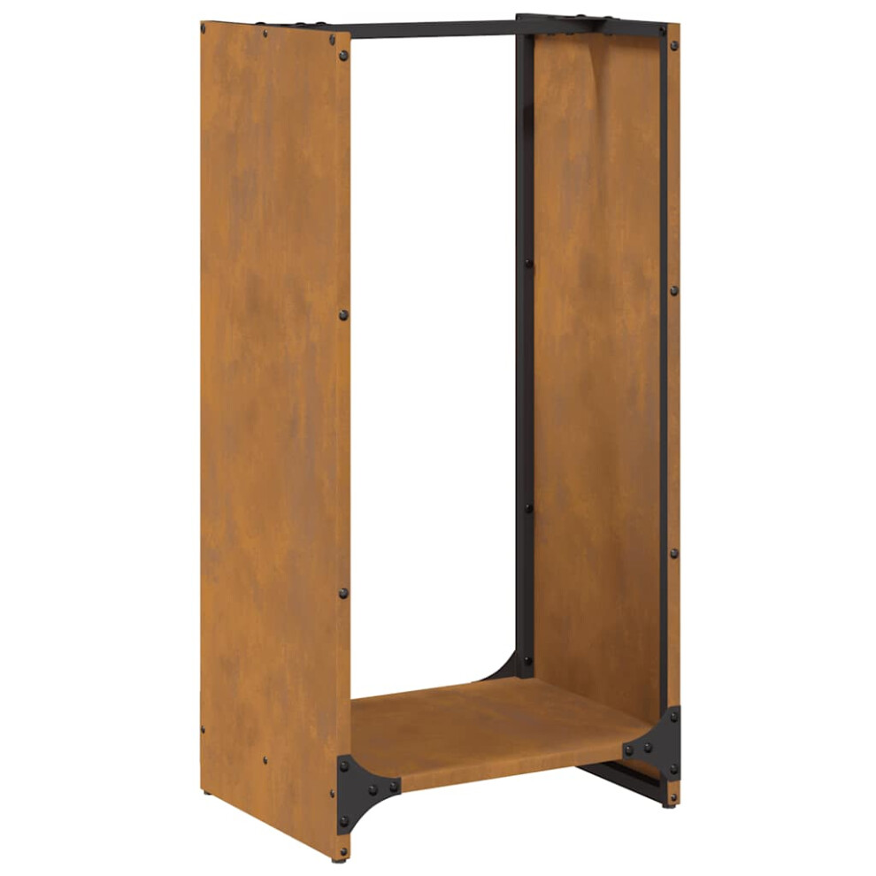 Vidaxl Firewood Rack 40X30x80 Cm Weathering Steel Fireplace Log Holder