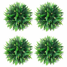 vidaXL Artificial Boxwood Balls with LED Lights 4 pcs Green 15 cm