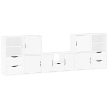 vidaXL 5 Piece TV Units with Storage ODDA White Solid Wood Pine TV cabinet
