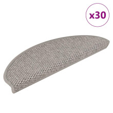 (silver, 65 x 21 x 4 cm/ 30 pcs) vidaXL Self-adhesive Stair Mats Stair Treads Protector Rug Sisal-Look 15 pcs