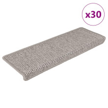 (silver) vidaXL Self-adhesive Stair Mats Stair Treads Protector Rug Sisal-Look 15 pcs