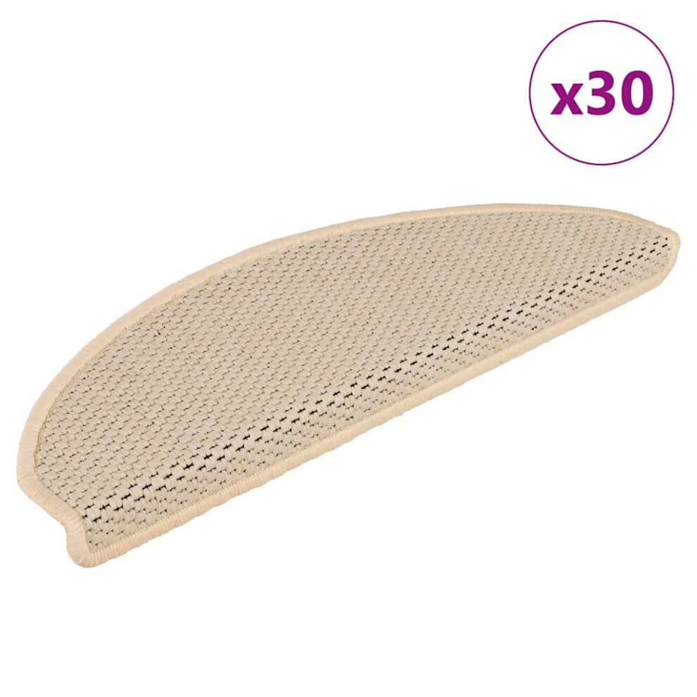 Vidaxl (Berber, 65 X 21 X 4 Cm/ 30 Pcs) Self-Adhesive Stair Mats Stair Treads Protector Rug Sisal-Look 15 Pcs