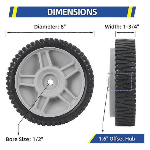 8 Inch Lawn Mower Front Wheels, Replacement 581009202, 193912X460 Wheels for AYP, 2Pack 1