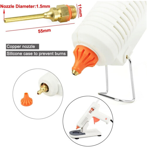 7mm Hot Glue Gun with Adjustable 140–220C Temperature, PTC Ceramic Heating, Anti-Backflow Control & DIY Tool 1