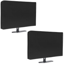 2Pack Computer Monitor Dust Cover, Black Full Body Cover for Computer Screen