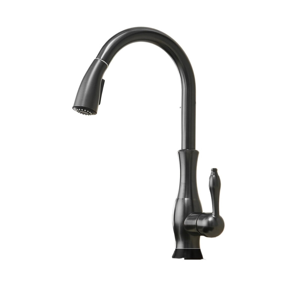 Waterfall Faucet Black Kitchen Faucets Pull Out Kitchen Sink Mixer Tap, Single Lever 940534639126