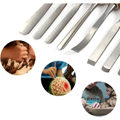 Wood Chisel Tool Set, 12pcs Woodworking Chisels Wood Carving Tools with Roll-Up Case 1