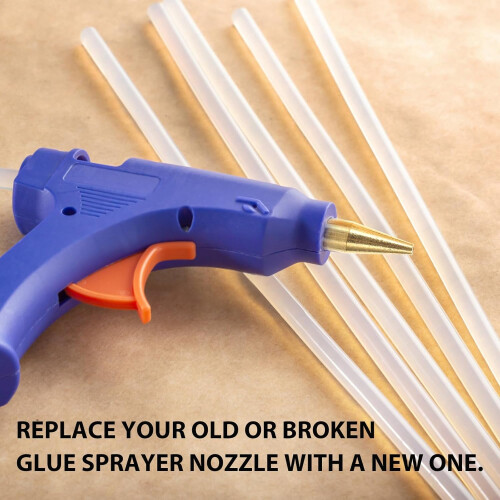 4Pcs Glue Tip Nozzle Copper Extra Fine Glue Nozzle Set Hot Glue Tips Thread Interchangeable Copper Nozzle Bore Diameter 70mm 50mm 3cm 1