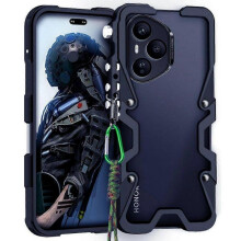 (Black) For Honor 400 Pro 5G (Global) Bumper Case Aluminium Alloy Metal Phone Shell Cover with Strap
