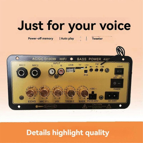 D100W Bluetooth Amplifier Board with Optical Audio Input Hifi Karaoke Amplifier Home/Car Amplifier 1