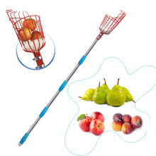 8FT Fruit Picker Pole, High-Grade Stainless Steel Adjustable with Metal Twist-on Basket