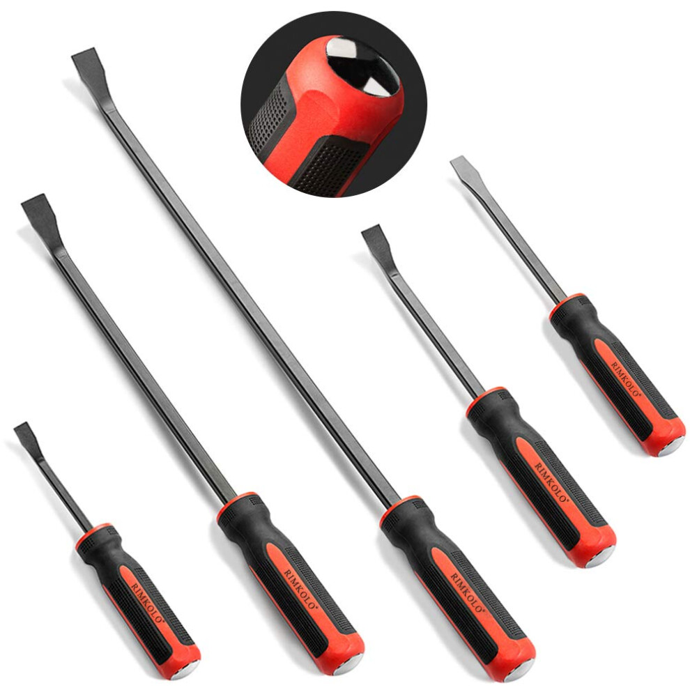 Pry Bar Set, 5Piece Pry Bars With Thicker Strike Caps, Mechanic Hand Tools For Automotive, Demolition, Nail Puller, Crowbar 820064739728