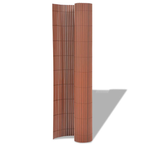 vidaXL Gartenzaun Doppelseitig PVC 90 x 300 cm Braun 2