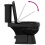 VidaXL vidaXL Toilet With Cistern Black Bathroom Seat Wall Faced Soft Close Flush 12