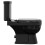 VidaXL vidaXL Toilet With Cistern Black Bathroom Seat Wall Faced Soft Close Flush 10