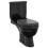 VidaXL vidaXL Toilet With Cistern Black Bathroom Seat Wall Faced Soft Close Flush 7