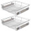 VidaXL vidaXL 2x Pull-Out Wire Baskets Silver 600mm Kitchen Utensil Holder Rack Unit 9