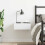 VidaXL vidaXL Floating Nightstand White Engineered Wood Bedside Table Cabinet Shelf 10