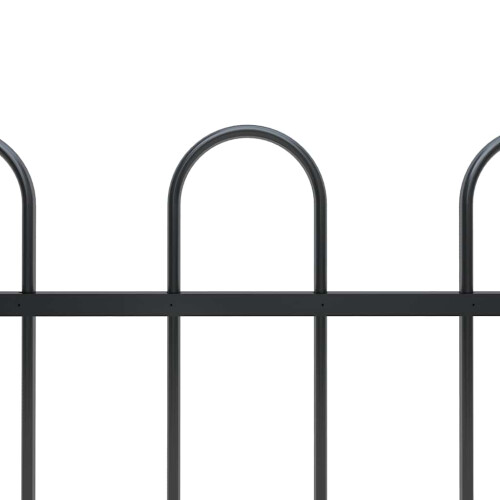 VidaXL vidaXL Gartenzaun mit Rundbogen Stahl 1172 x 150 cm Schwarz 2