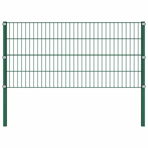 vidaXL Zaunelement mit Pfosten Eisen 694,5 x 80 cm Grün 2