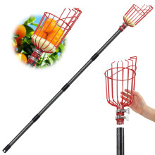 Fruit Picker, Fruit Picker Pole with Basket Extendable Long Handle, Easy to Assemble & Use (13FT)