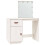 VidaXL (White) vidaXL Solid Wood Pine Dressing Table with LED Home Vanity Desk Multi Colours 12