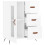 VidaXL (high gloss white) vidaXL Sideboard Storage Side Cabinet Cupboard Sonoma Oak Engineered Wood 16