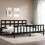VidaXL (black, 200 x 200 cm) vidaXL Bed Frame Bed Base Platform Bed with Headboard Grey Single Solid Wood 13