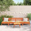 VidaXL vidaXL Garden Sofas Armless Outdoor Sofas 4 pcs Wax Brown Solid Wood Pine 11
