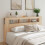 VidaXL (sonoma oak) vidaXL LED Headboard Bed Header Bedroom Storage Bed Headboard Engineered Wood 21