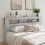 VidaXL (concrete grey) vidaXL LED Headboard Bed Header Bedroom Storage Bed Headboard Engineered Wood 21