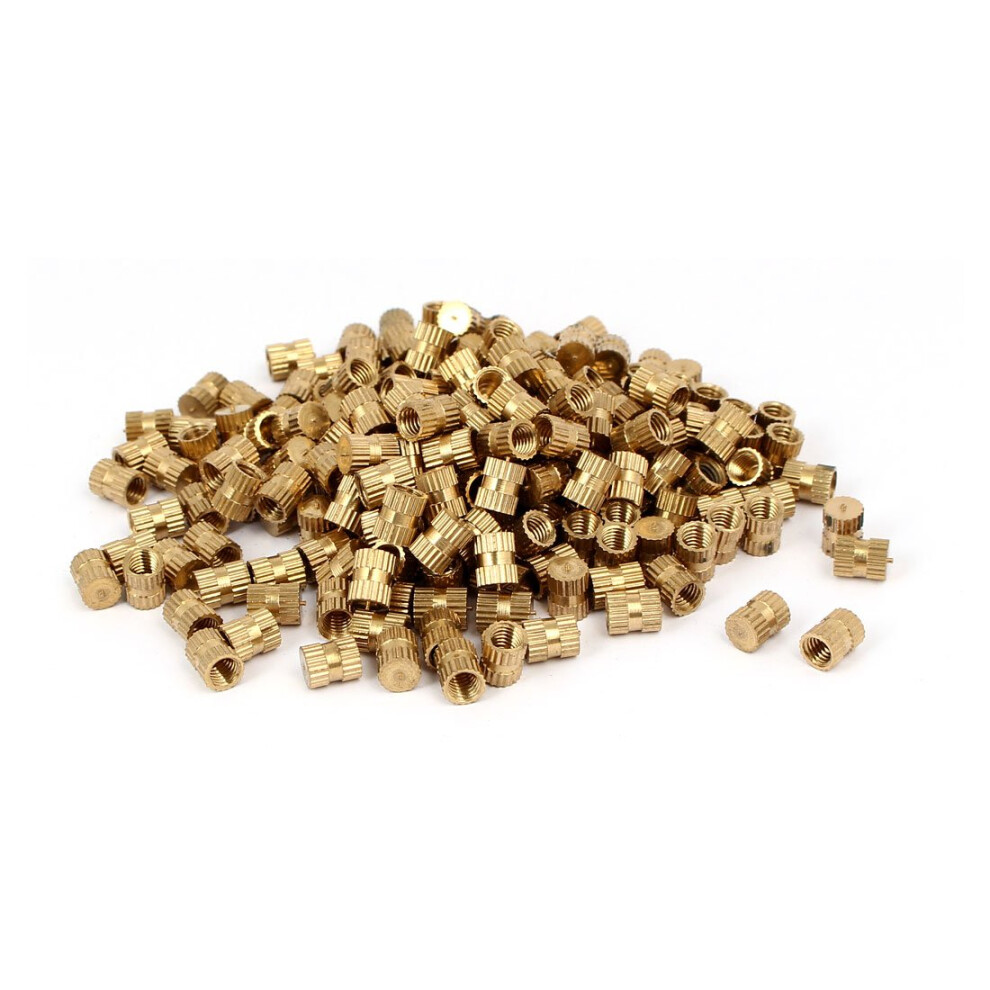 Iivverr M5 X 8Mm 6.3Mm Od Brass Threaded Insert Embedded Knurled Thumb Nut 200Pcs 820064741240