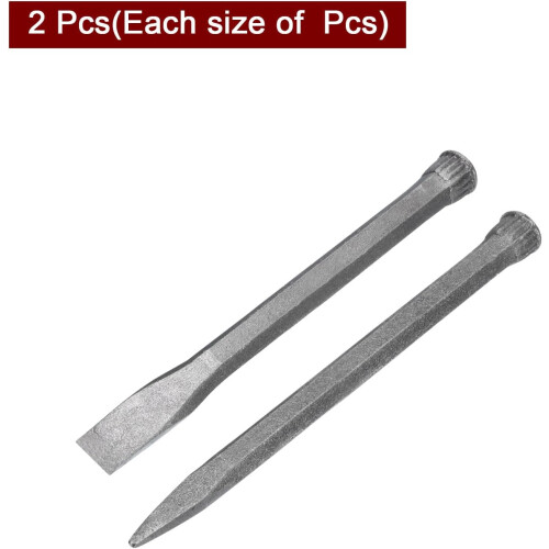 1set Masonry Chisel for Rock 13.8' Flat Head 14.6' Pointed Head 1