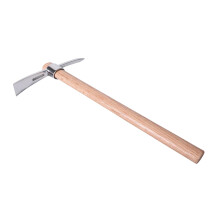 Gardening Pick Axes, 2 in 1 Multifunctional Mattock Pickaxe, Stainless Steel Double Headed with Wooden Handle