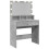 VidaXL (concrete grey) vidaXL Dressing Table with LED Cosmetic Table Vanity Makeup Table Smoked Oak 18