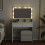 VidaXL (white) vidaXL Dressing Table with LED Cosmetic Table Vanity Makeup Table Smoked Oak 13