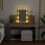 VidaXL (sonoma oak) vidaXL Dressing Table with LED Cosmetic Table Vanity Makeup Table Grey Sonoma 6