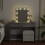 VidaXL (concrete grey) vidaXL Dressing Table with LED Cosmetic Table Vanity Makeup Table Smoked Oak 4