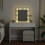 VidaXL (white) vidaXL Dressing Table with LED Cosmetic Table Vanity Makeup Table Smoked Oak 13