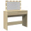 VidaXL (sonoma oak) vidaXL Dressing Table with LED Cosmetic Table Vanity Makeup Table Brown Oak 9