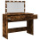VidaXL (smoked oak) vidaXL Dressing Table with LED Cosmetic Table Vanity Makeup Table Brown Oak 19