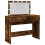 VidaXL (smoked oak) vidaXL Dressing Table with LED Cosmetic Table Vanity Makeup Table Brown Oak 12