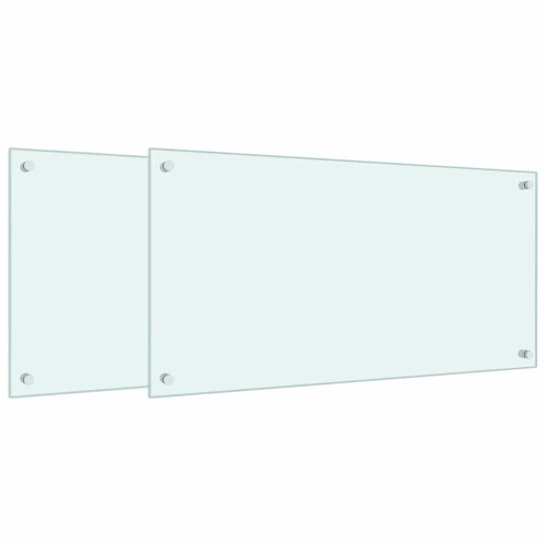 VidaXL (white, 80 x 40 cm) vidaXL Kitchen Backsplash Wall Tile Panel Kitchen Back Wall Tempered Glass 1